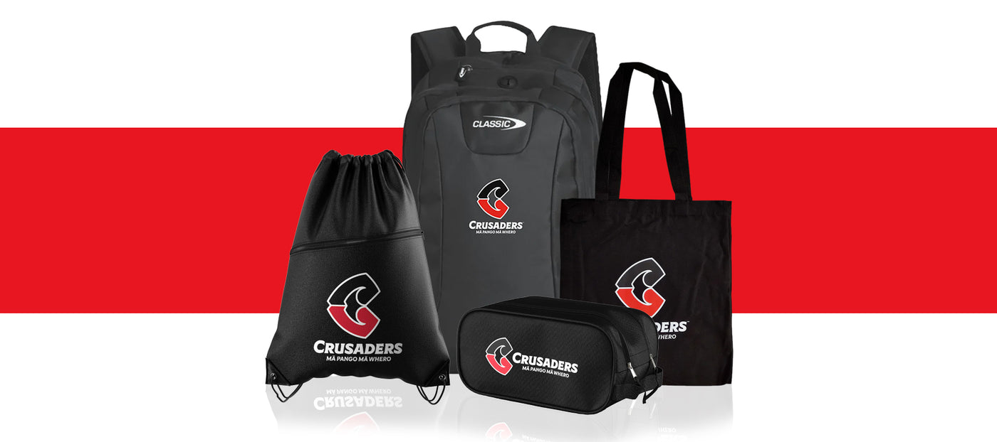 Shop the latest release Crusaders team branded supporter bags. Backpacks, boot bags, totes and more!